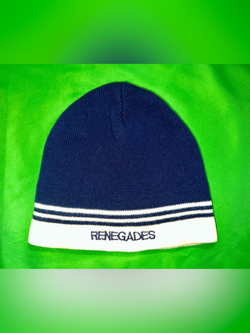 Kids Navy and White Knit Beanie “RENEGADES”